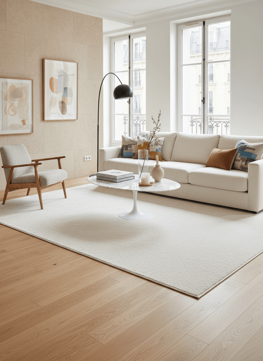Contemporary sheepskin-effect rug MONO
