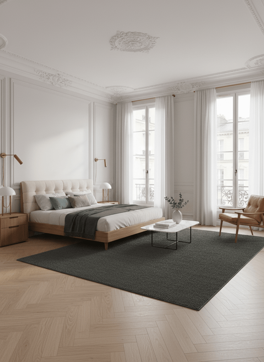 Contemporary sheepskin-effect rug MONO