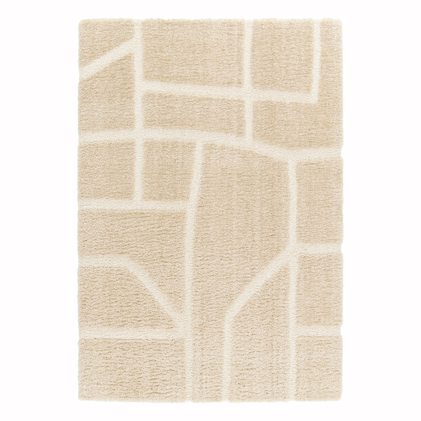 Soft, thick, embossed rug in recycled polyester MURMURE