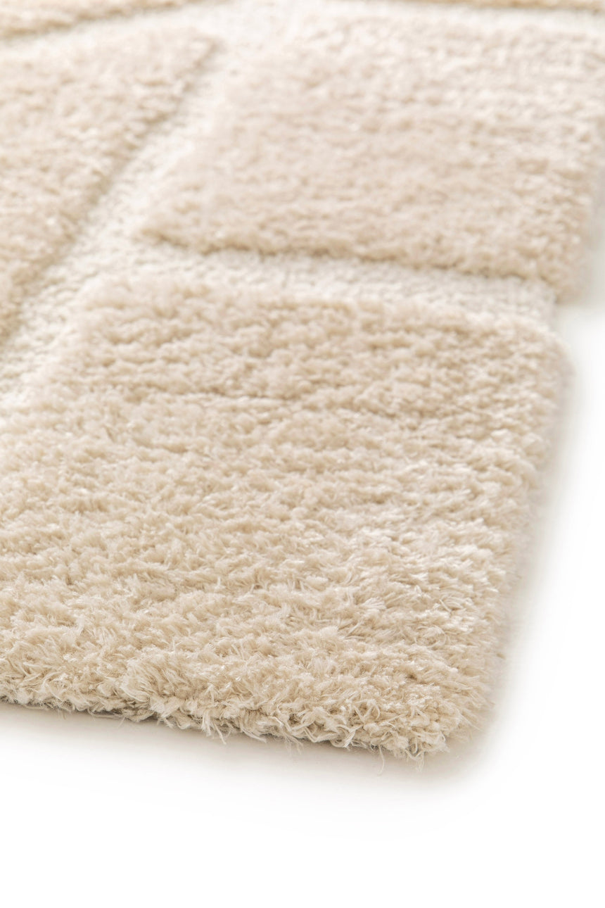 Soft, thick, embossed rug in recycled polyester MURMURE