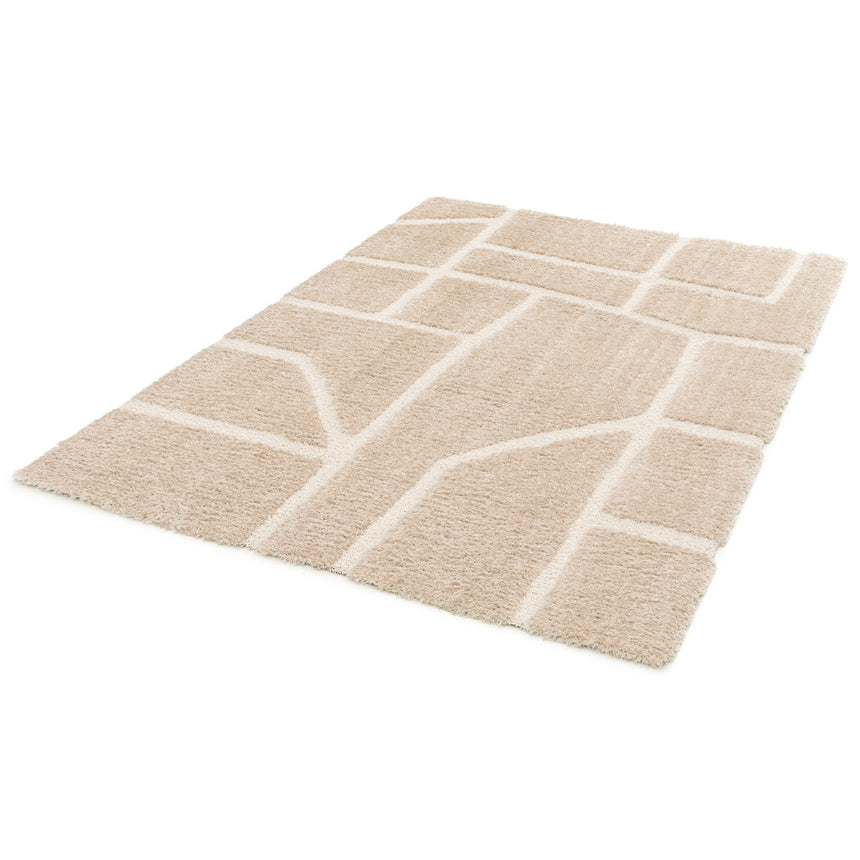 Soft, thick, embossed rug in recycled polyester MURMURE