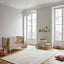 Soft, thick, embossed rug in recycled polyester MURMURE