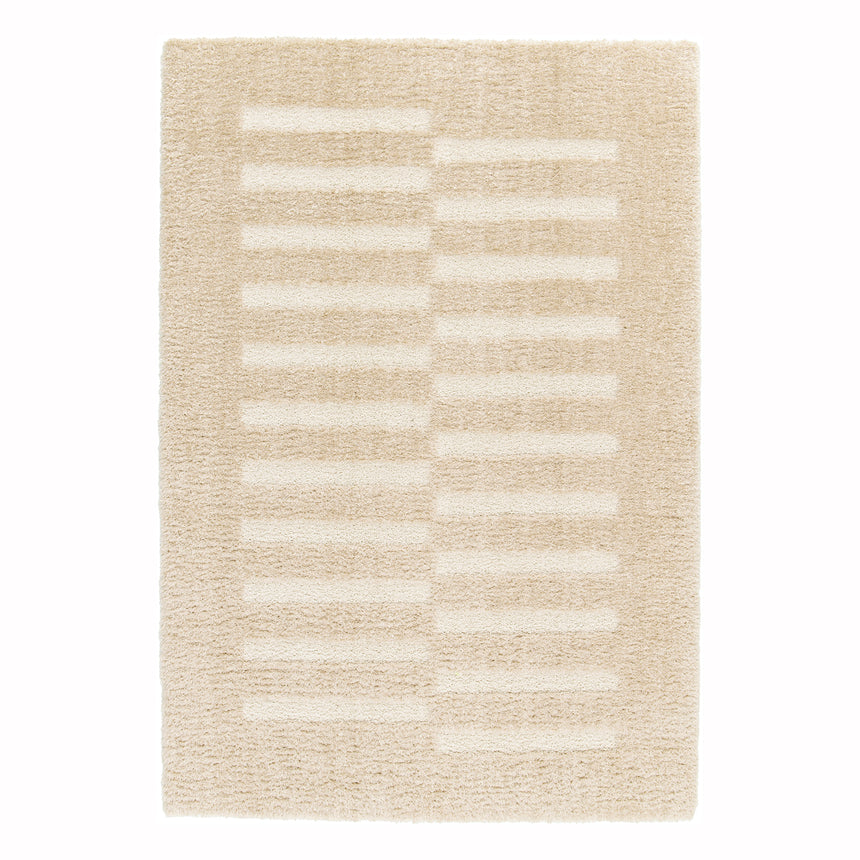 Soft and thick recycled polyester rug with embossed effect MEDIUM TRAFFIC