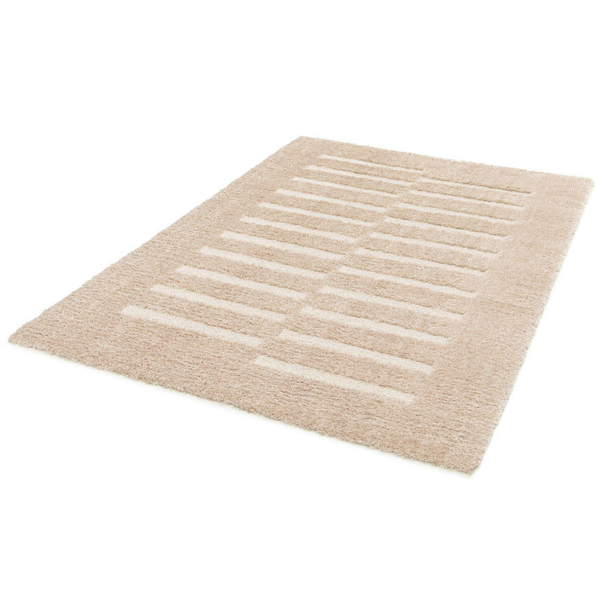 Soft and thick recycled polyester rug with embossed effect MEDIUM TRAFFIC