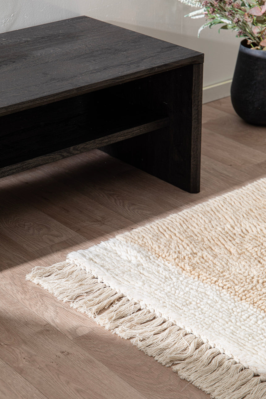 Tapis naturel en laine et coton SUZANNE