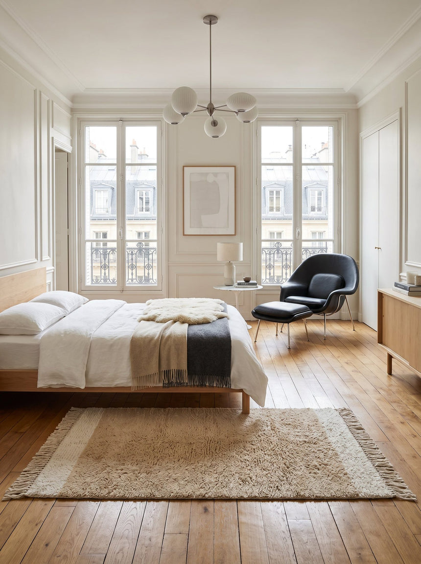 Tapis naturel en laine et coton SUZANNE