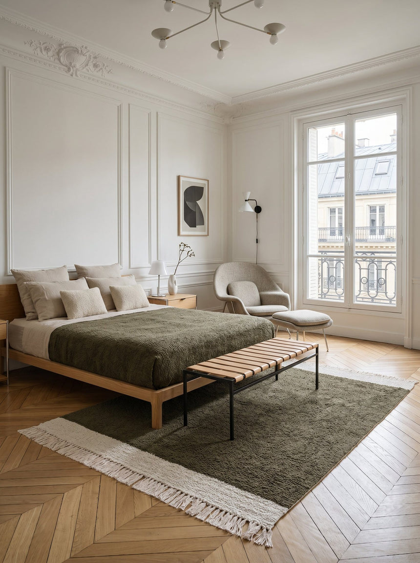 Tapis naturel en laine et coton SUZANNE