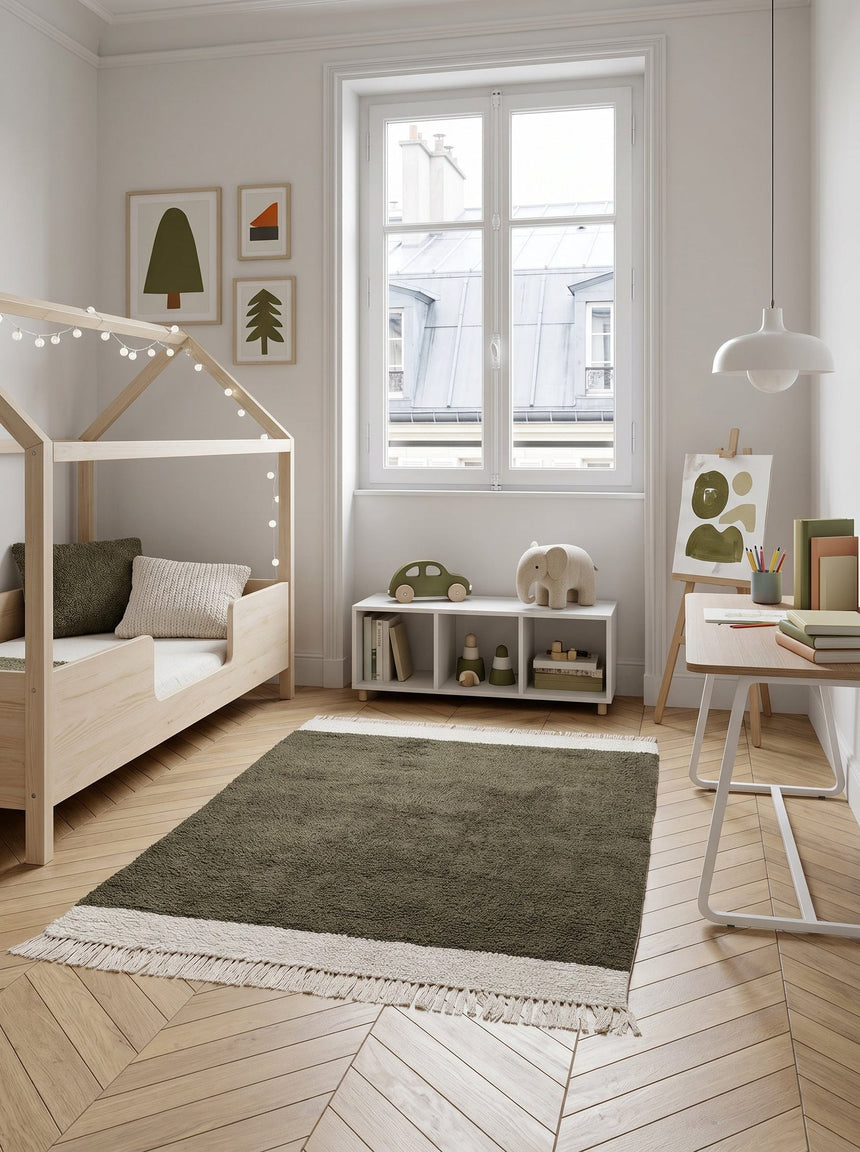 Tapis naturel en laine et coton SUZANNE