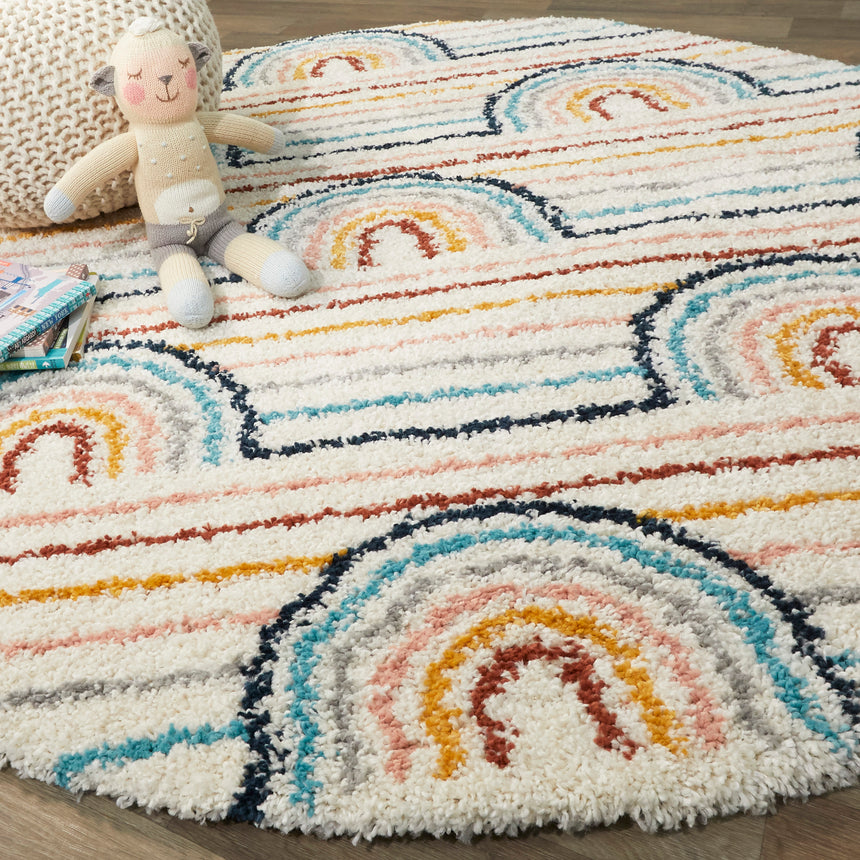 Tapis rond enfant épais et confortable SUNNY