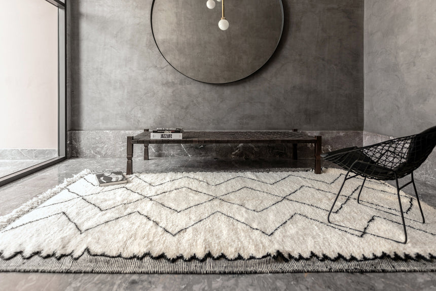 La alfombra bereber en blanco y negro