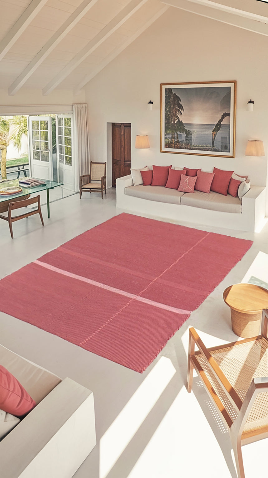 Tapis en fibres recyclées tissé à la main LEONOR