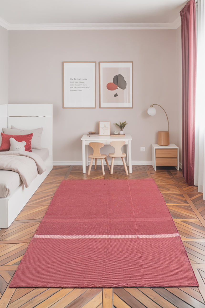 Tapis en fibres recyclées tissé à la main LEONOR