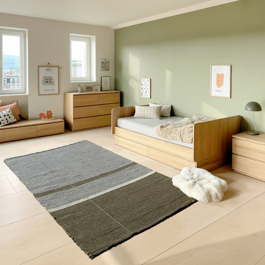 Tapis en fibres recyclées tissé à la main LEONOR