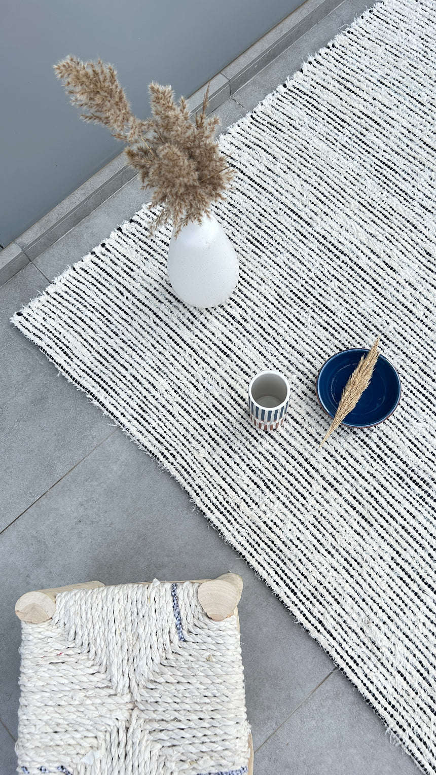 Tapis en coton recyclé tissé à la main BARTOLO