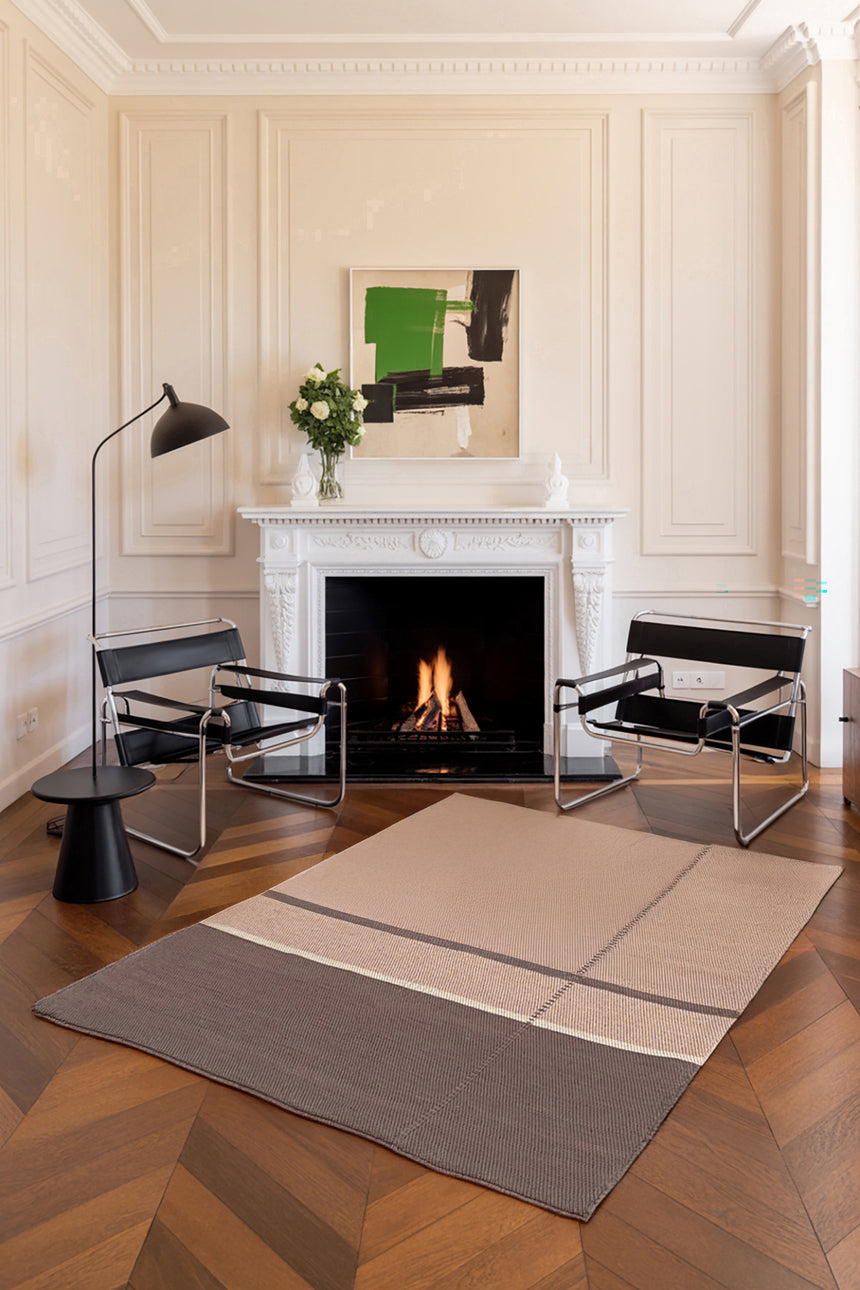 Tapis en fibres recyclées tissé à la main LEONOR