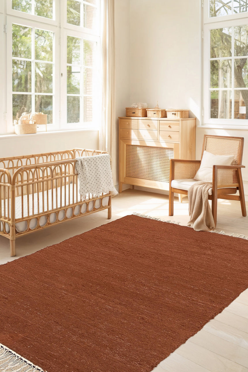 Tapis en coton recyclé tissé à la main AMALIA