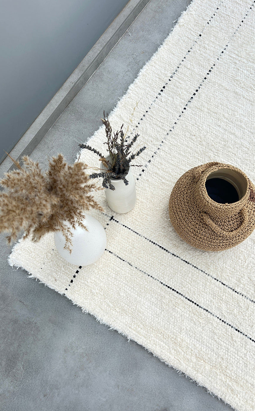 Tapis en coton recyclé tissé à la main VASCO