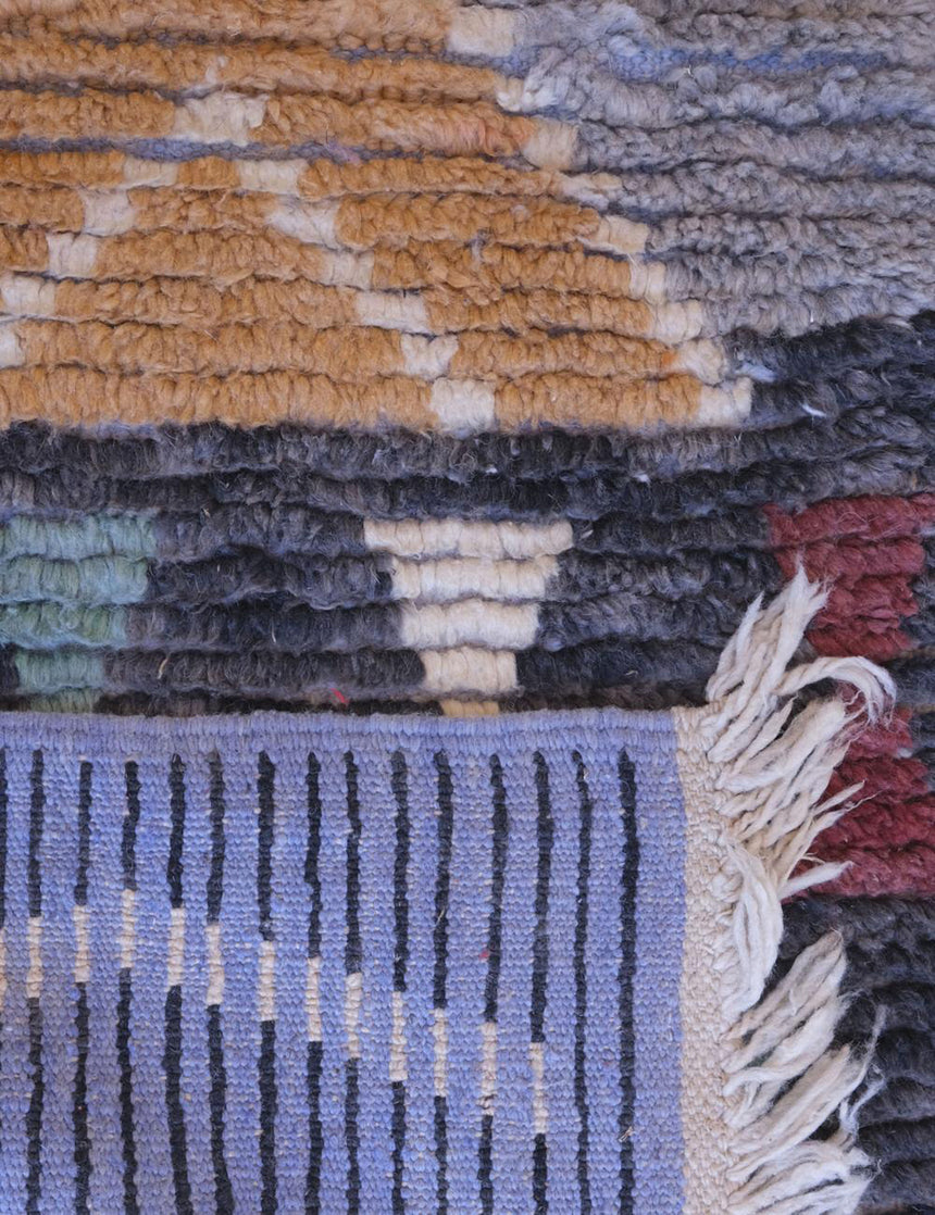 Pure Berber wool hallway rug 74 x 351 cm