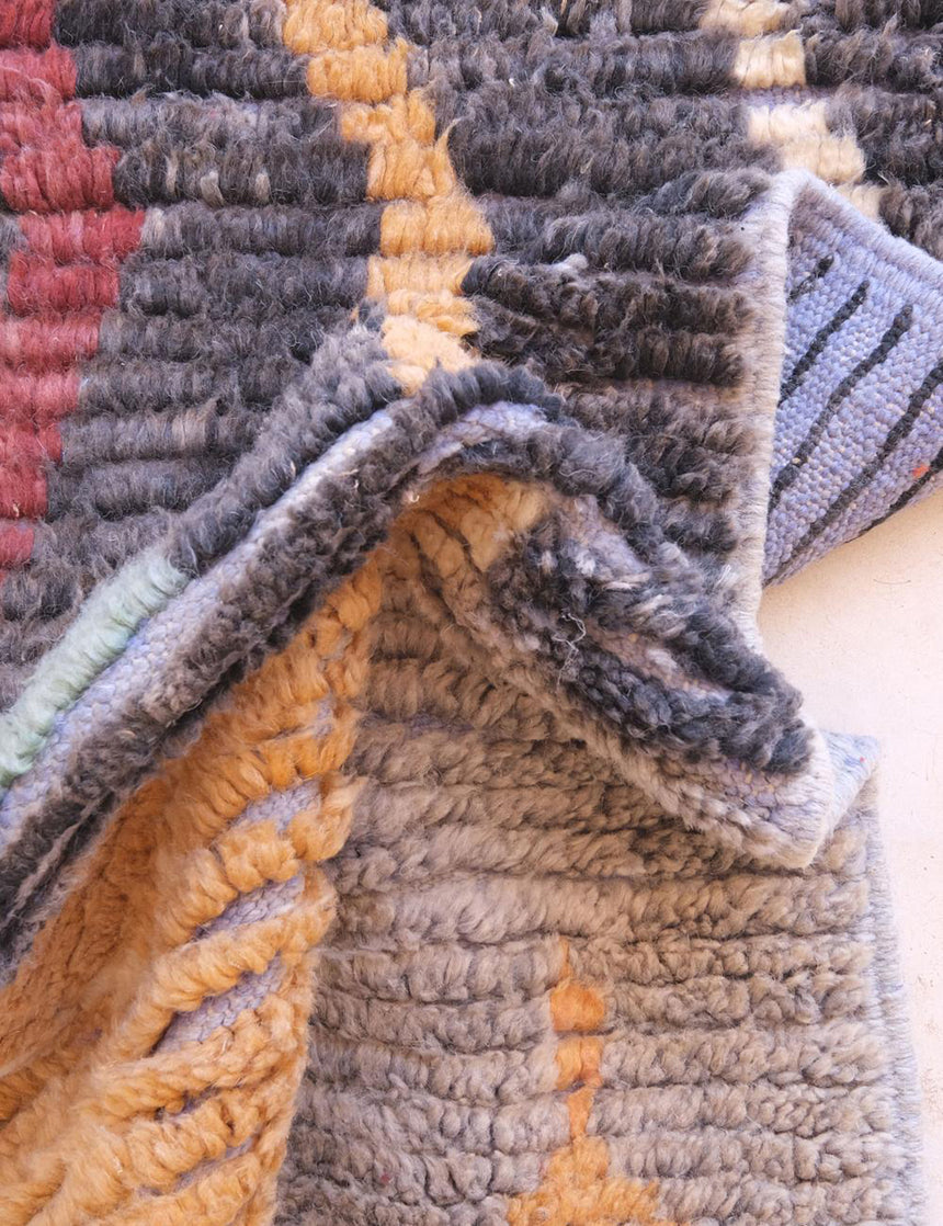 Pure Berber wool hallway rug 74 x 351 cm