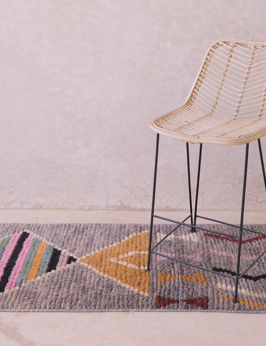 Pure Berber wool hallway rug 74 x 351 cm