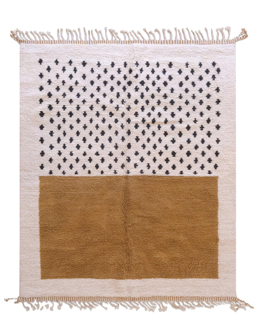 Tapis berbère contemporain noué main laine - sur mesure