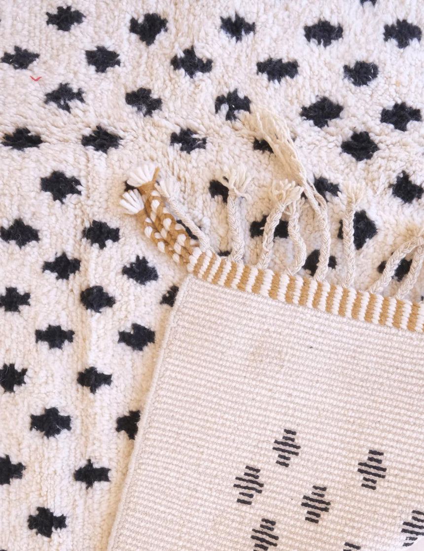 Tapis berbère contemporain noué main laine - sur mesure