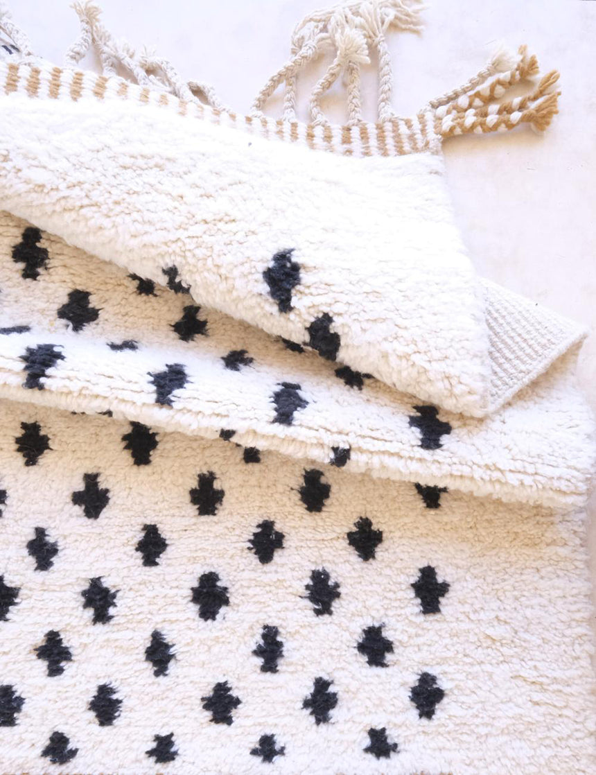 Tapis berbère contemporain noué main laine - sur mesure