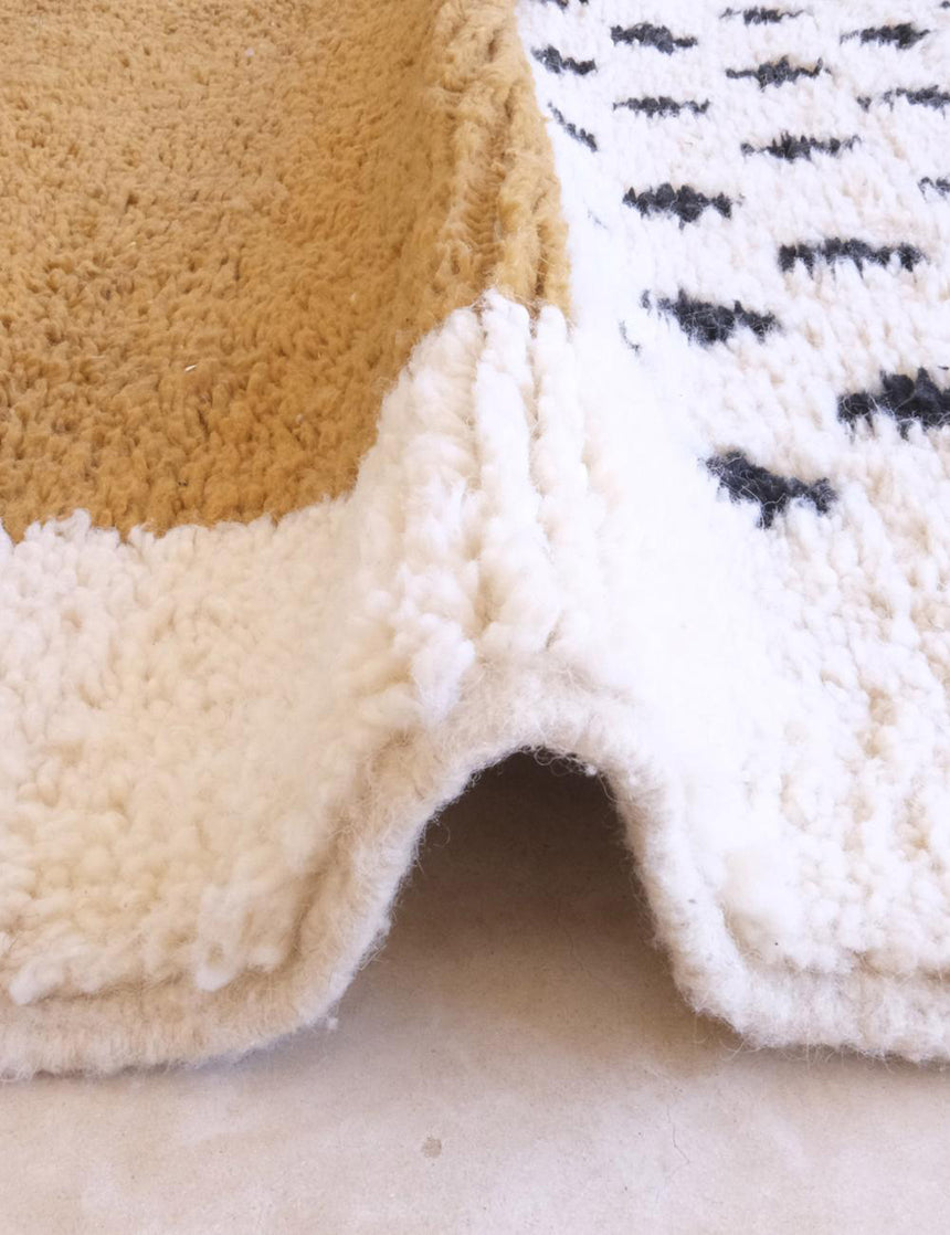 Tapis berbère contemporain noué main laine - sur mesure