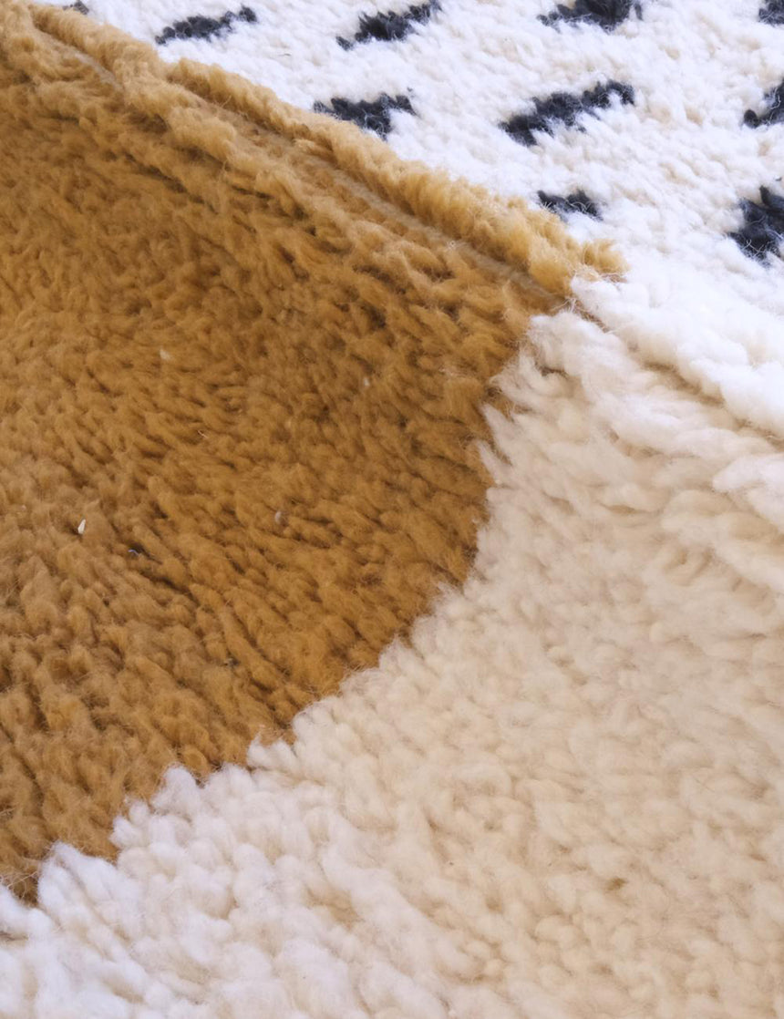 Tapis berbère contemporain noué main laine - sur mesure