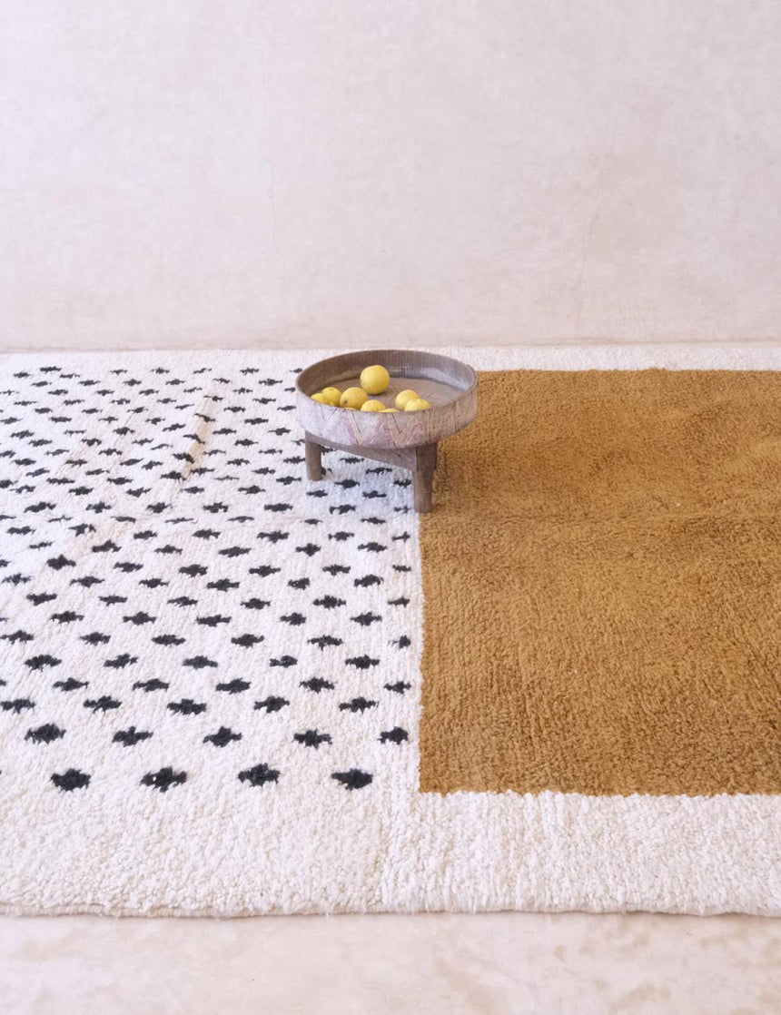 Tapis berbère contemporain noué main laine - sur mesure