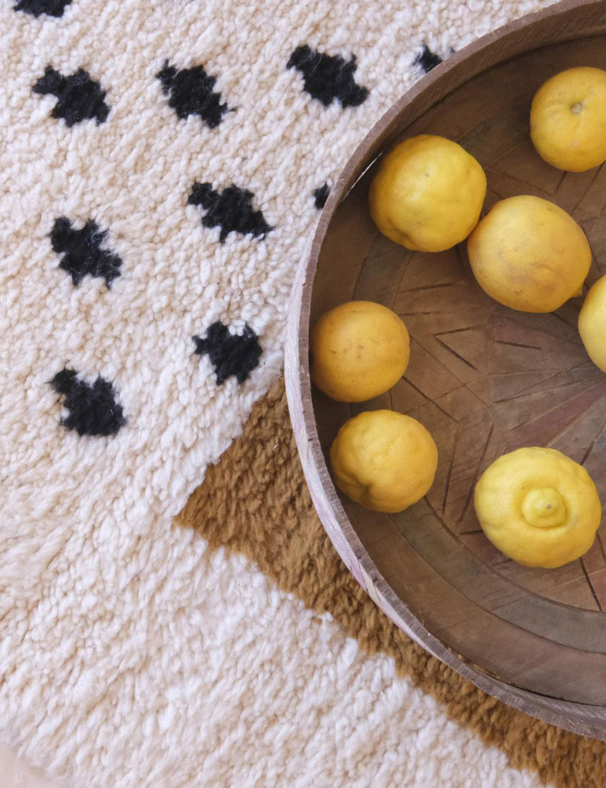 Tapis berbère contemporain noué main laine - sur mesure