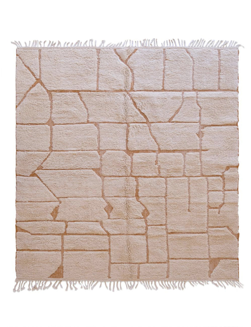 Tapis berbère contemporain noué main laine - sur mesure