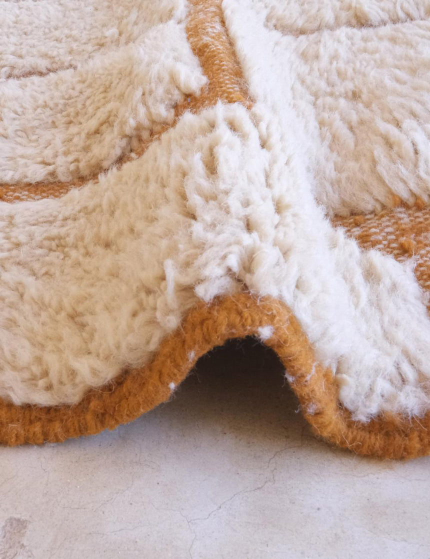 Tapis berbère contemporain noué main laine - sur mesure