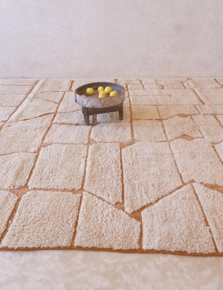 Tapis berbère contemporain noué main laine - sur mesure