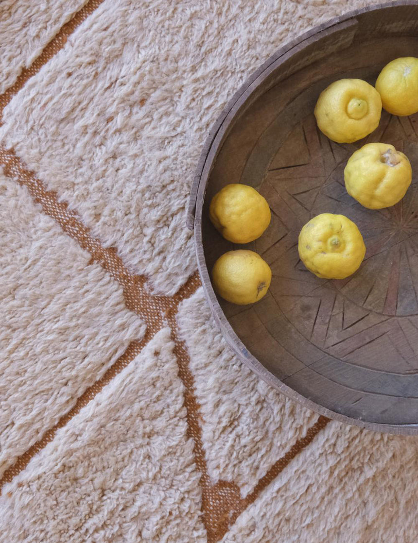 Tapis berbère contemporain noué main laine - sur mesure