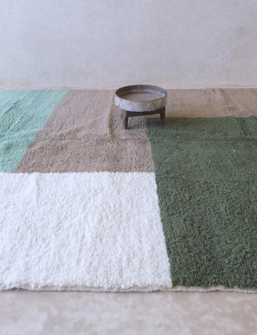 Tapis berbère décoratif à motifs géométriques en laine 255 x 350 cm