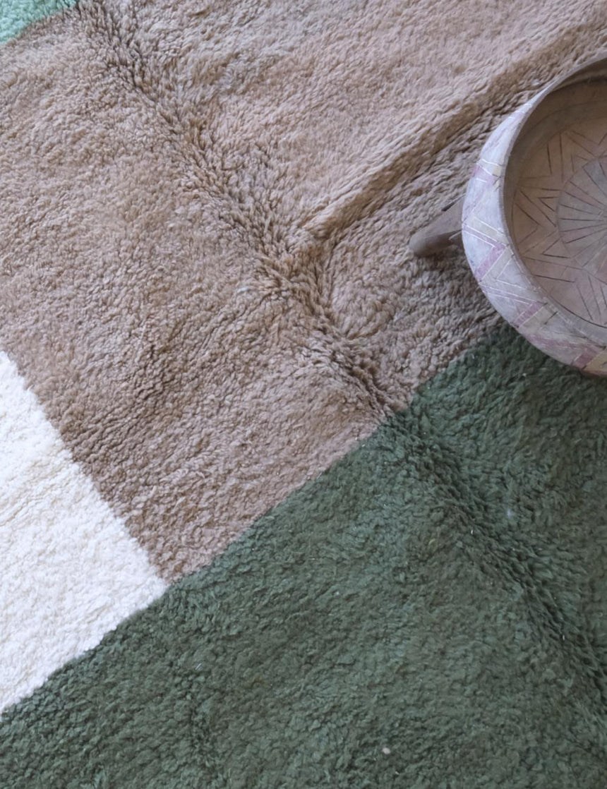 Tapis berbère décoratif à motifs géométriques en laine 255 x 350 cm