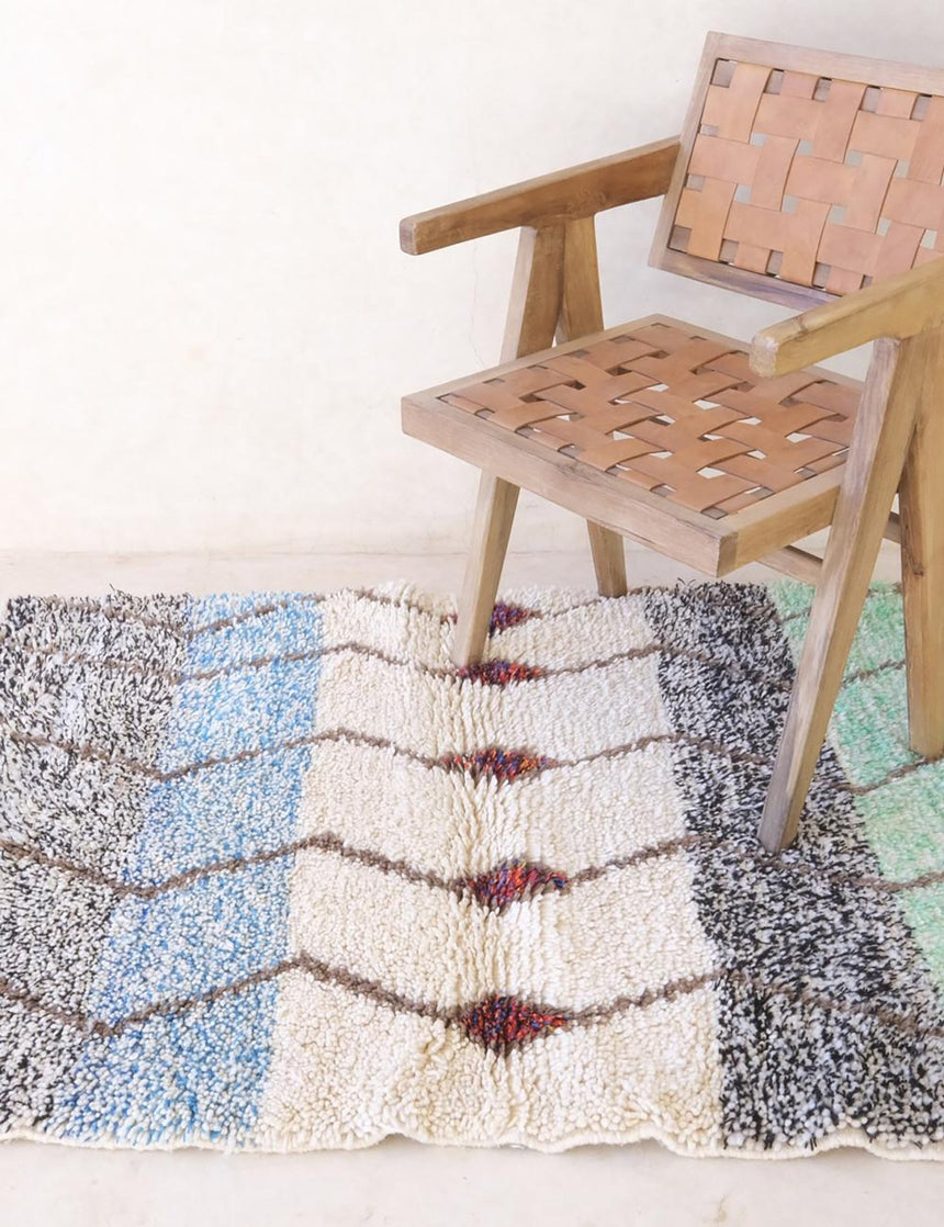 Petit tapis berbere marocain en laine 106 x 147 cm - AFKliving