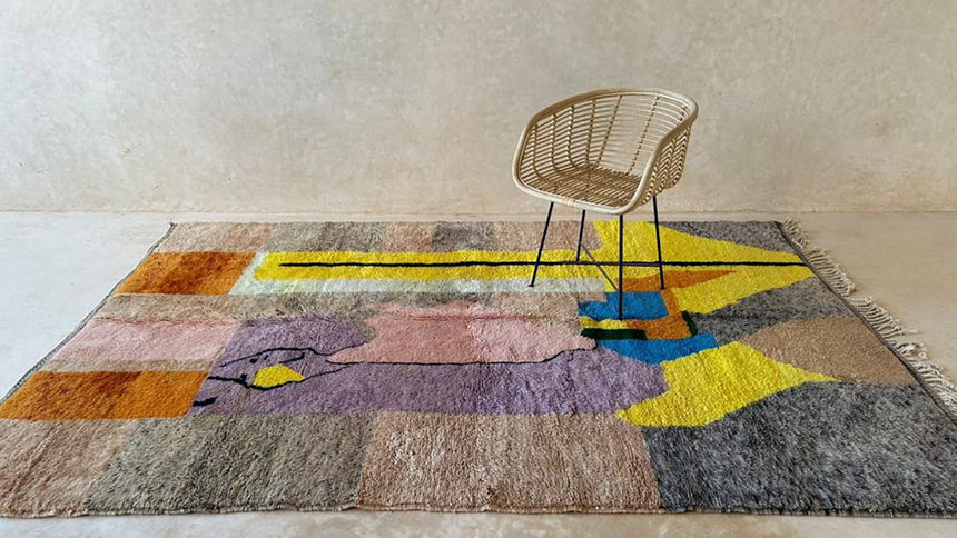 Tapis abstrait marocain en laine 200 x 308 cm - AFKliving