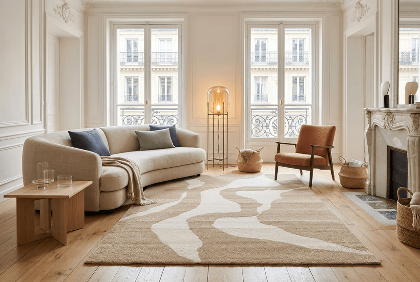 Soft rug with relief patterns OSMOSE