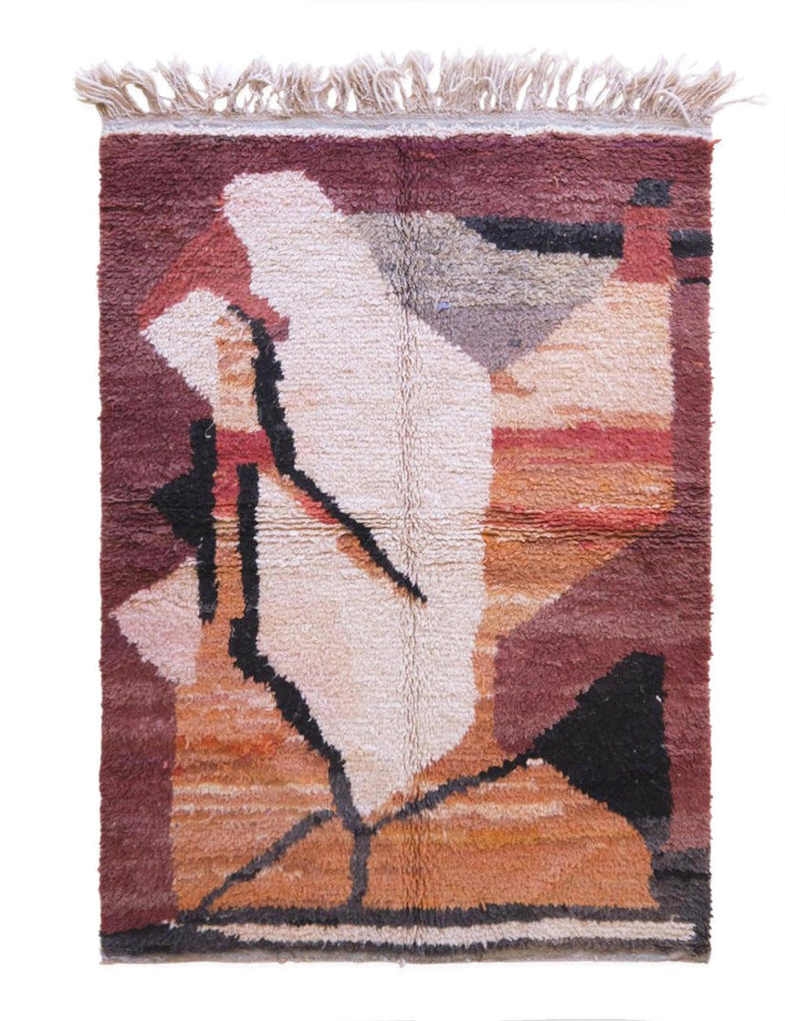 Tapis berbère abstrait et raffiné en laine - sur mesure - AFKliving