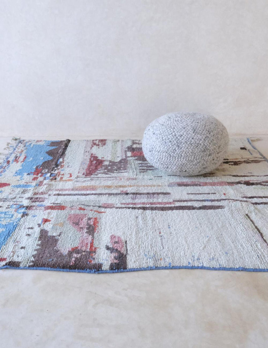 Tapis berbère abstrait et raffiné noué main en laine 185 x 240 cm - AFKliving