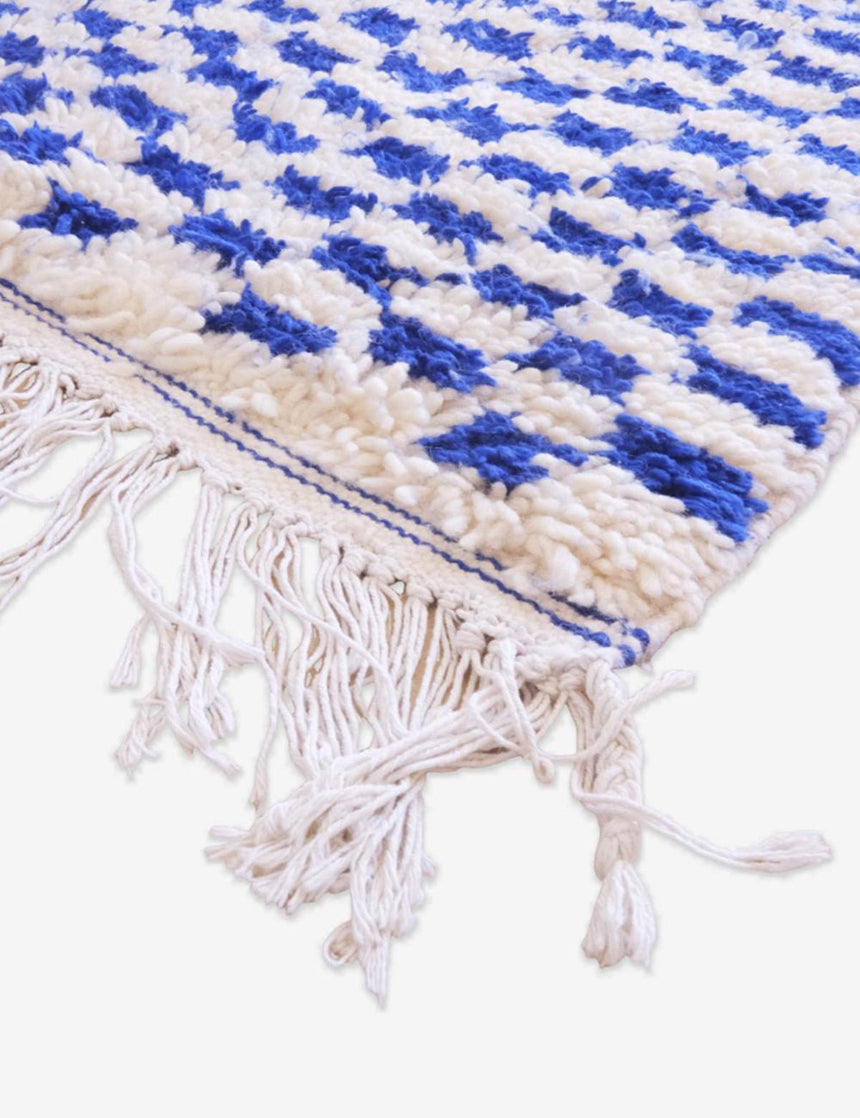 Tapis berbère authentique et graphique à carreaux laine 158 x 327 cm - AFKliving