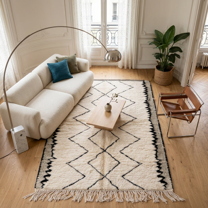 Tapis berbère élégant et design noué main Riad