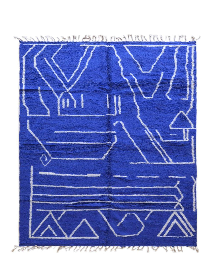 Tapis berbère contemporain aux lignes graphiques en laine 246 x 303 cm - AFKliving