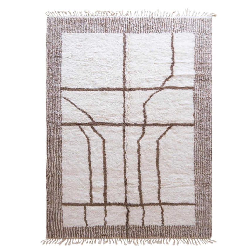 Tapis berbère décoratif aux lignes graphiques en laine 245 x 352 cm - AFKliving