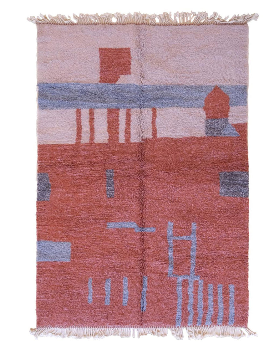 Tapis berbère décoratif et original en laine naturelle 203 x 304 cm - AFKliving