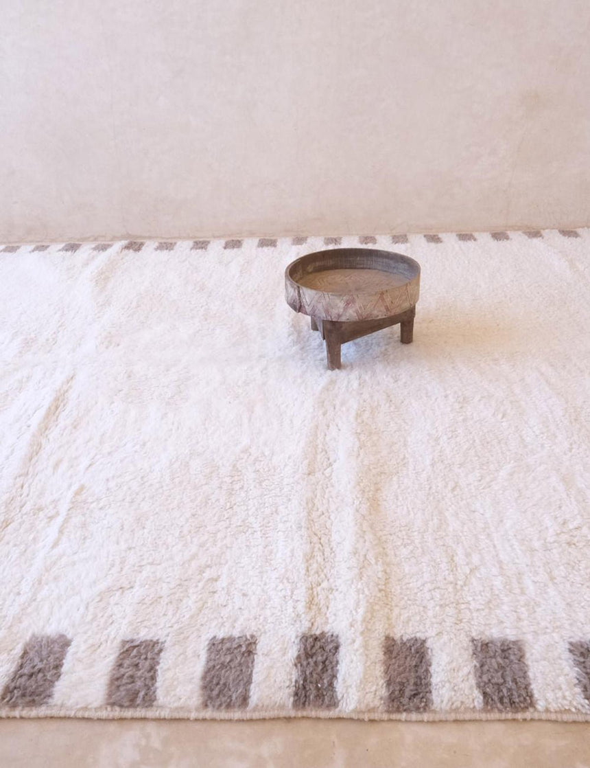 Tapis berbère élégant à bordures rayées en laine 250 x 350 cm - AFKliving