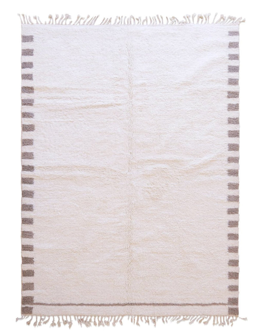 Tapis berbère élégant à bordures rayées en laine 250 x 350 cm - AFKliving