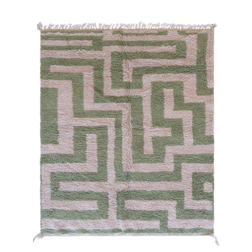 Tapis berbère élégant au motif labyrinthe en laine - AFKliving